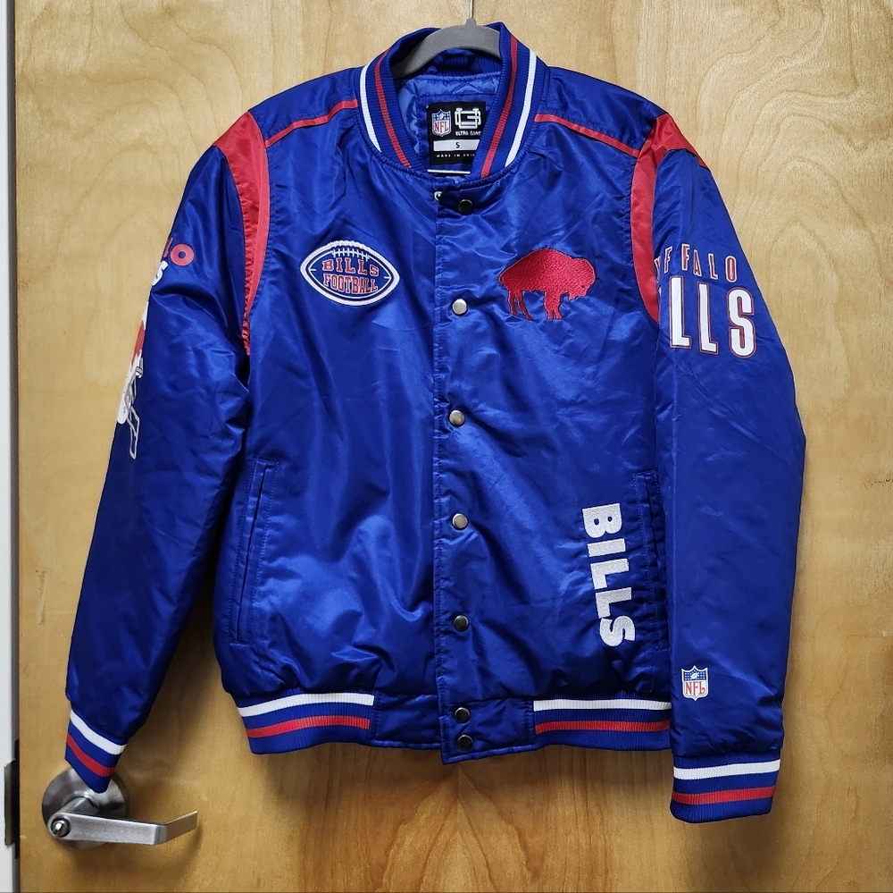 Buffalo Bills NFL Ultra Game Men's Size S Full Button Blue Jacket NWT